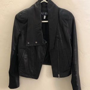 Armani Jeans leather moto jacket